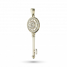 14K Yellow Gold Pendant with 34 Round-Cut Lab-Created Diamonds 0.278 CT.TW