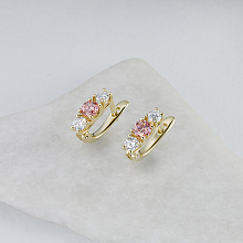 14K Yellow Gold Earrings with 6 Round-Cut Lab-Created Diamonds 1.084 CT.TW