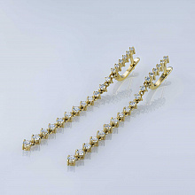 14K Yellow Gold Earrings with 36 Round-Cut Lab-Created Diamonds 2.141 CT.TW