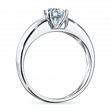 14K White Gold Ring with 1 Round-Cut Lab-Created Diamond 0.866 CT.TW