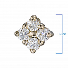 Yellow Gold Pendant with 4 Round-Cut Diamonds 0.077 CT.TW