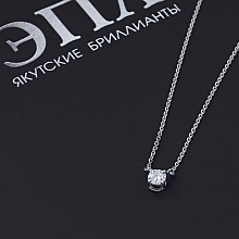 Sterling Silver Necklace with 1 Round-Cut Lab-Created Diamond 0.281 CT.TW