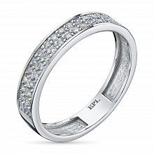 14K White Gold Ring with 34 Round-Cut Lab-Created Diamonds 0.194 CT.TW