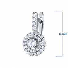 14K White Gold Earrings with 74 Round-Cut Lab-Created Diamonds 0.847 CT.TW