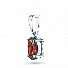 Sterling Silver Pendant with 1 Oval-Cut Garnet 1.489 CT.TW