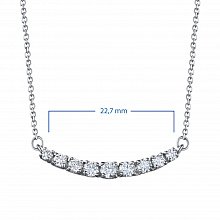 14K White Gold Necklace with 9 Round-Cut Lab-Created Diamonds 0.495 CT.TW