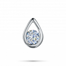 Sterling Silver Pendant with 1 Round-Cut Lab-Created Diamond 0.166 CT.TW