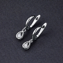 Sterling Silver Earrings with 2 Round-Cut Lab-Created Diamonds 0.25 CT.TW