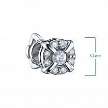 Sterling Silver Earring Studs with 18 Round-Cut Lab-Created Diamonds 0.261 CT.TW