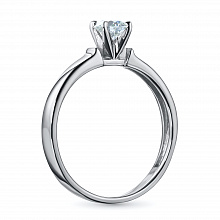 Sterling Silver Ring with 1 Round-Cut Lab-Created Diamond 0.281 CT.TW