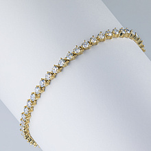 14K Yellow Gold Bracelet with 47 Round-Cut Lab-Created Diamonds 3.98 CT.TW