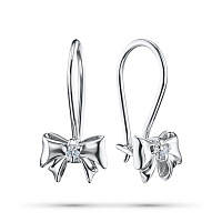 Sterling Silver Earrings with 2 Round-Cut Diamonds 0.03 CT.TW - изображение 1