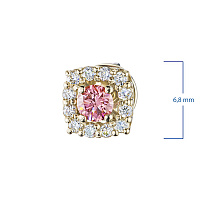 14K Yellow Gold Earring Studs with 26 Round-Cut Lab-Created Diamonds 0.54 CT.TW - изображение 3
