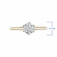14K Yellow Gold Ring with 1 Round-Cut Lab-Created Diamond 0.494 CT.TW