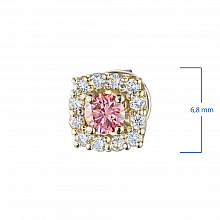 14K Yellow Gold Earring Studs with 26 Round-Cut Lab-Created Diamonds 0.556 CT.TW