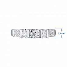 14K White Gold Ring with 27 Round-Cut Lab-Created Diamonds 0.605 CT.TW