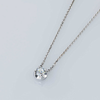14K White Gold Necklace with 1 Round-Cut Lab-Created Diamond 0.78 CT.TW - изображение 4