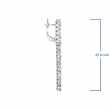 14K White Gold Earrings with 98 Round-Cut Lab-Created Diamonds 1.433 CT.TW