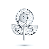 Sterling Silver Pendant with 1 Round-Cut Lab-Created Diamond 0.01 CT.TW - изображение 1