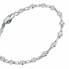 14K White Gold Bracelet with 18 Round-Cut Lab-Created Diamonds 1.494 CT.TW