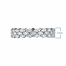 14K White Gold Ring with 54 Round-Cut Lab-Created Diamonds 0.907 CT.TW