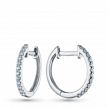 Sterling Silver Earrings with 24 Round-Cut Lab-Created Diamonds 0.143 CT.TW