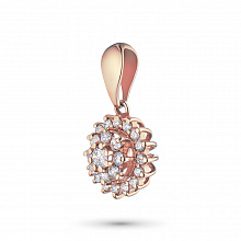 14K Rose Gold Pendant with 25 Round-Cut Lab-Created Diamonds 0.784 CT.TW