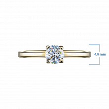 14K Yellow Gold Ring with 1 Round-Cut Lab-Created Diamond 0.512 CT.TW