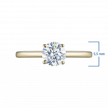 14K Yellow Gold Ring with 1 Round-Cut Lab-Created Diamond 0.311 CT.TW