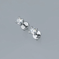 14K White Gold Earring Studs with 2 Round-Cut Lab-Created Diamonds 0.68 CT.TW - изображение 5