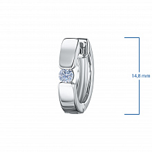 Sterling Silver Earrings with 2 Round-Cut Lab-Created Diamonds 0.171 CT.TW