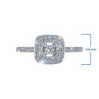 14K White Gold Ring with 59 Round-Cut Lab-Created Diamonds 0.376 CT.TW - изображение 2