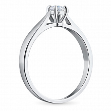 Sterling Silver Ring with 1 Round-Cut Lab-Created Diamond 0.247 CT.TW
