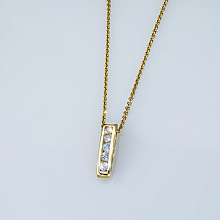 14K Yellow Gold Pendant with 5 Round-Cut Lab-Created Diamonds 0.178 CT.TW