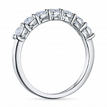 14K White Gold Ring with 7 Round-Cut Lab-Created Diamonds 0.99 CT.TW