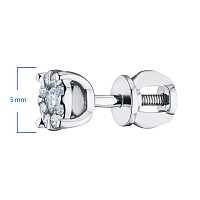14K White Gold Earring Studs with 18 Round-Cut Lab-Created Diamonds 0.4 CT.TW - изображение 2