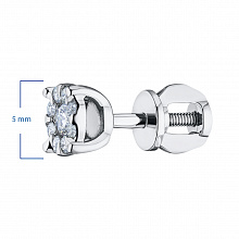 14K White Gold Earring Studs with 18 Round-Cut Lab-Created Diamonds 0.454 CT.TW