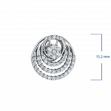 14K White Gold Earring Studs with 86 Round-Cut Lab-Created Diamonds 1.1 CT.TW