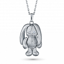 Sterling Silver Pendant with 2 Round-Cut Lab-Created Diamonds 0.015 CT.TW