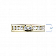 14K Yellow Gold Ring with 9 Round-Cut Lab-Created Diamonds 0.379 CT.TW