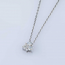 14K White Gold Pendant with 3 Round-Cut Lab-Created Diamonds 0.35 CT.TW
