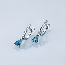 Sterling Silver Earrings with 2 -Cut Topazes 1.114 CT.TW