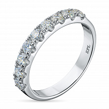 14K White Gold Ring with 9 Round-Cut Lab-Created Diamonds 0.593 CT.TW