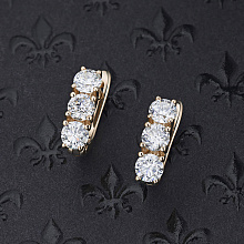 14K Rose Gold Earrings with 6 Round-Cut Lab-Created Diamonds 1.382 CT.TW