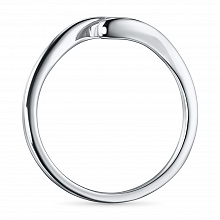 Sterling Silver Ring with 1 Round-Cut Lab-Created Diamond 0.118 CT.TW