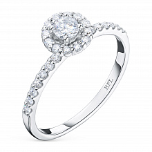 14K White Gold Ring with 27 Round-Cut Lab-Created Diamonds 0.426 CT.TW
