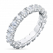 14K White Gold Ring with 20 Round-Cut Lab-Created Diamonds 1.997 CT.TW