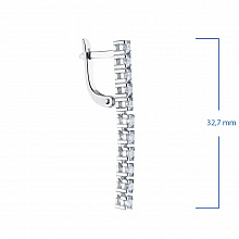 14K White Gold Earrings with 22 Round-Cut Lab-Created Diamonds 1.452 CT.TW