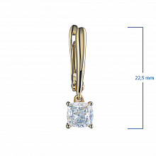14K Yellow Gold Earrings with 2 Cushion-Cut Lab-Created Diamonds 2.04 CT.TW