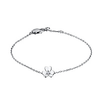 14K White Gold Bracelet with 1 Round-Cut Lab-Created Diamond 0.016 CT.TW - изображение 1